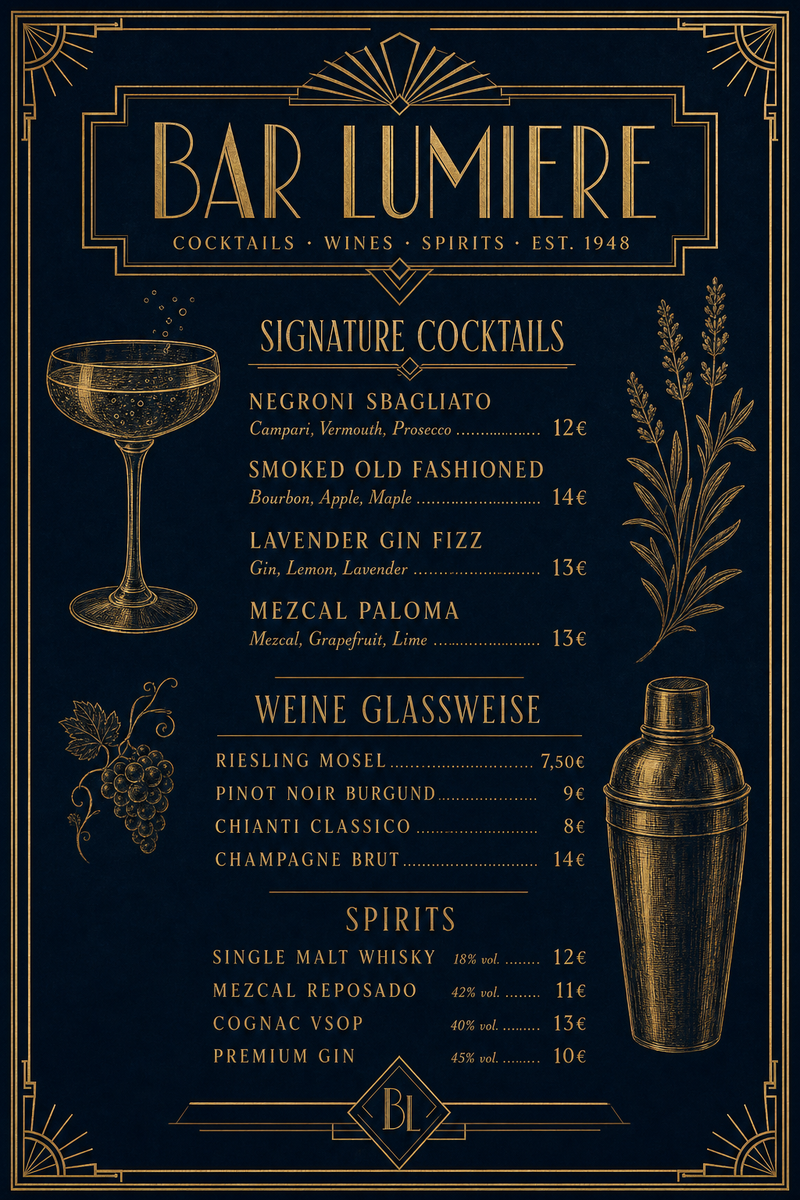Bar Lumière — Bar · Art Déco