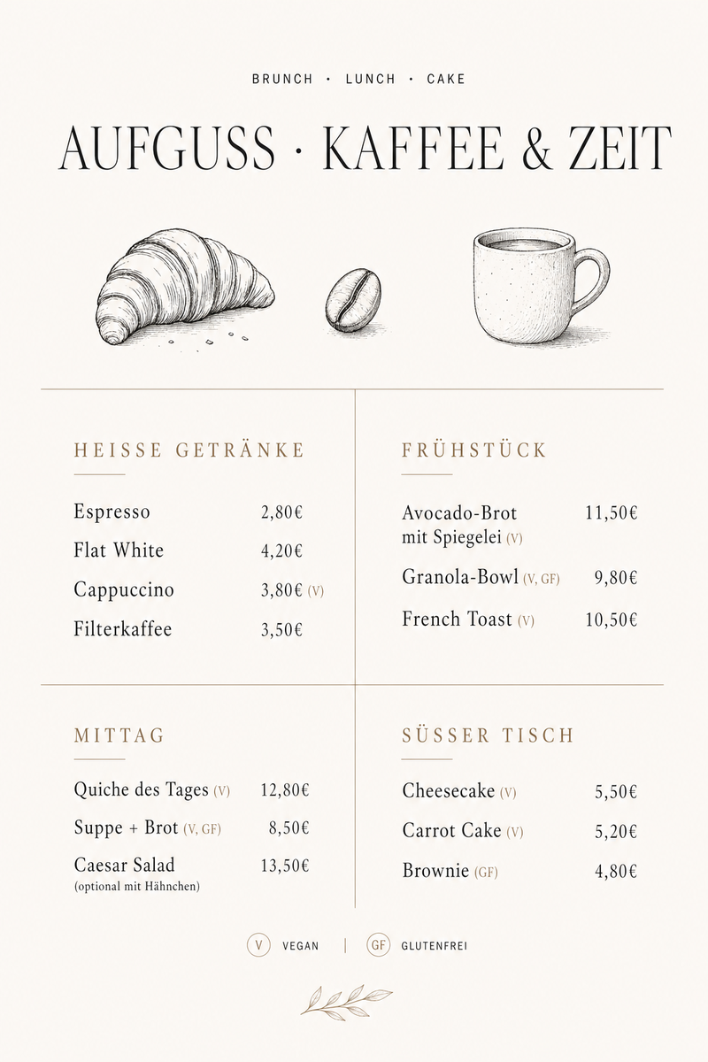 Aufguss · Kaffee — Café · Scandi
