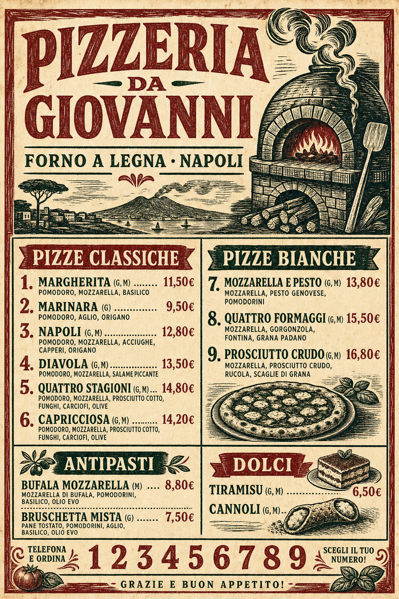Pizzeria Da Giovanni — Pizzeria · Woodcut